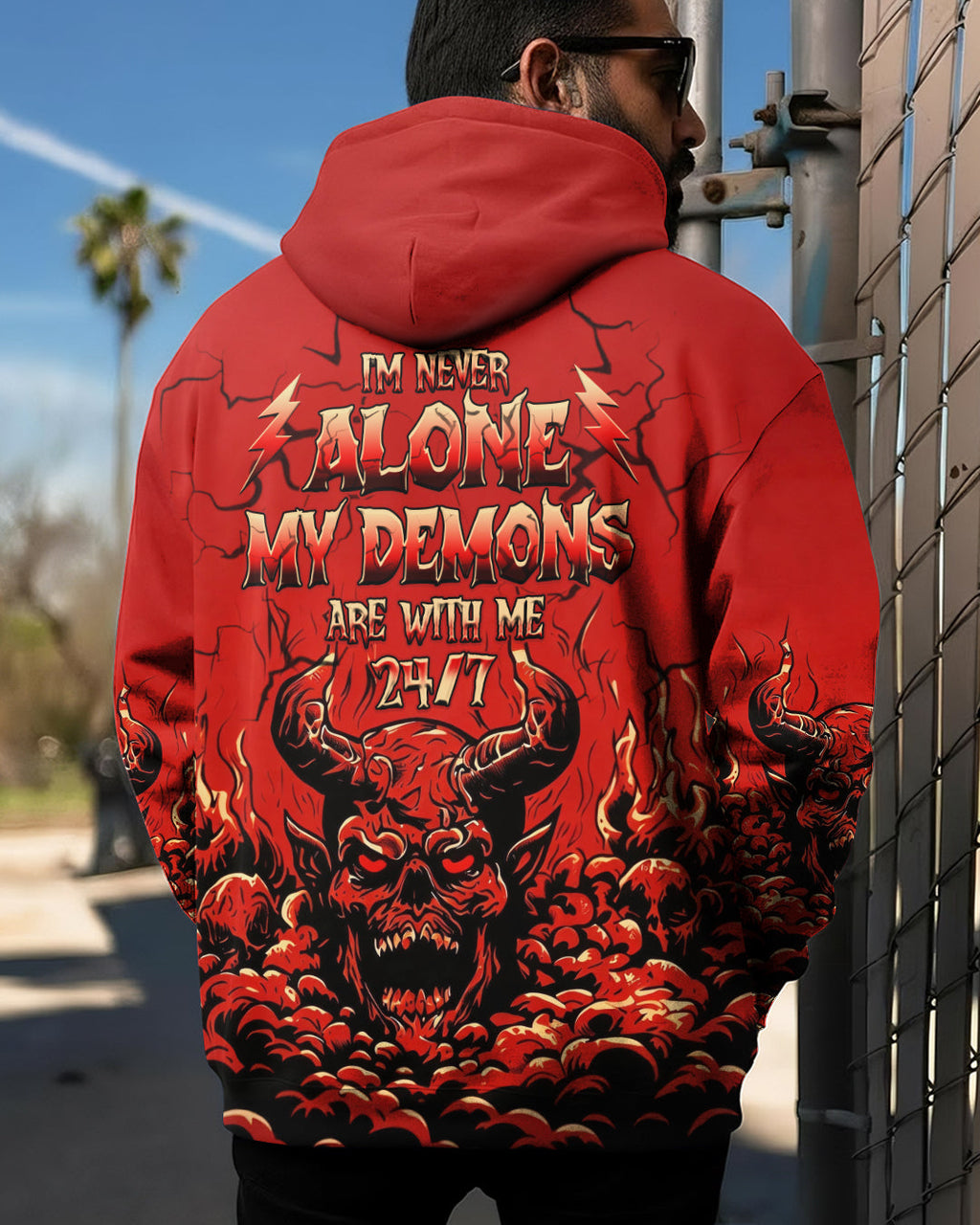 I'M NEVER ALONE MY DEMONS ARE WITH ME 24/7 ALL OVER PRINT  - TLHG3103261