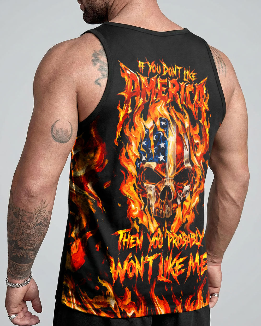 AMERICA FLAME SKULL ALL OVER PRINT - RI1703261
