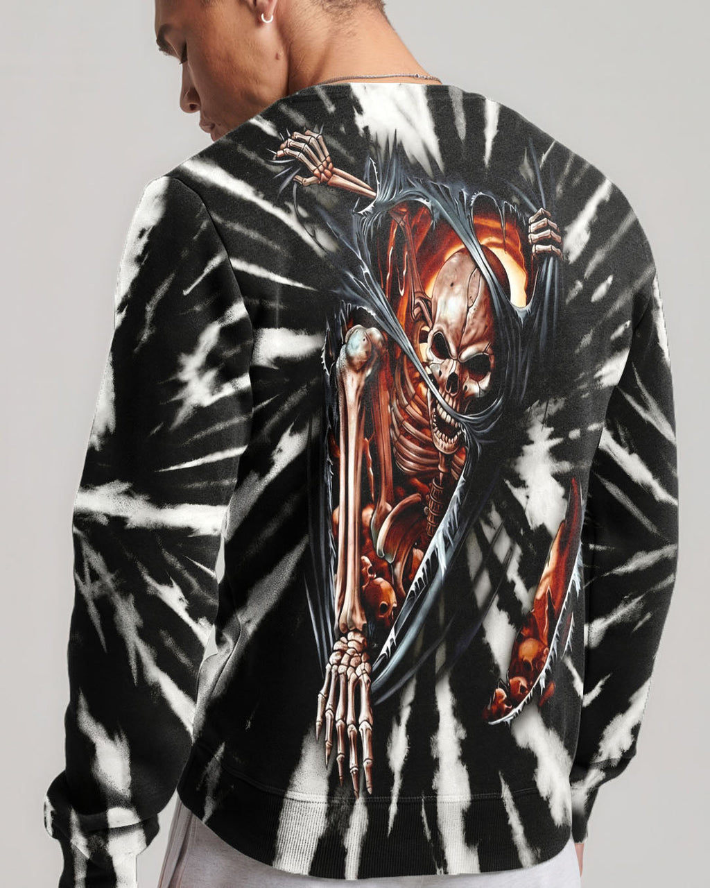 SKELETON TORN SWIRL ALL OVER PRINT  - TLHG0604263