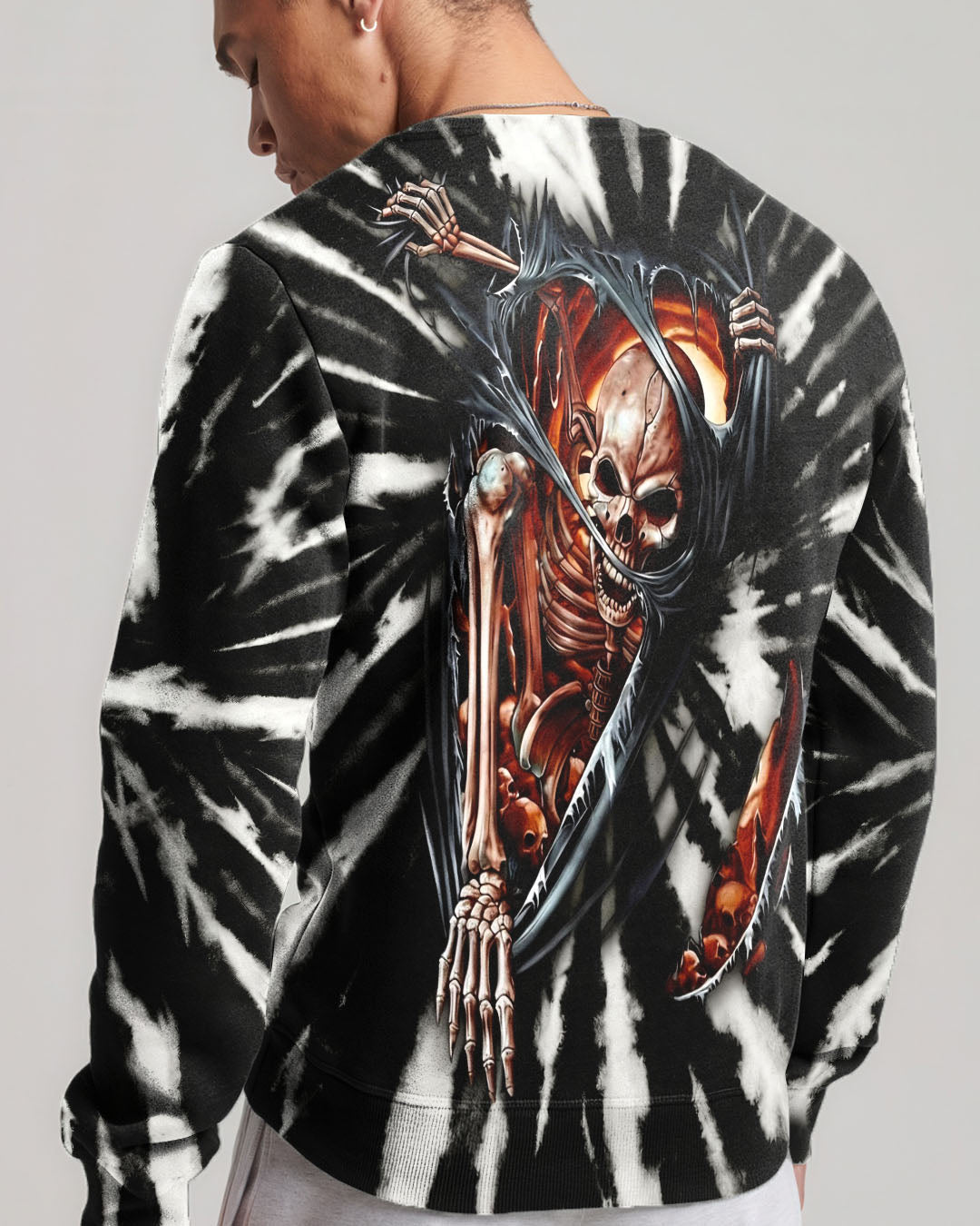 SKELETON TORN SWIRL ALL OVER PRINT  - TLHG0604263