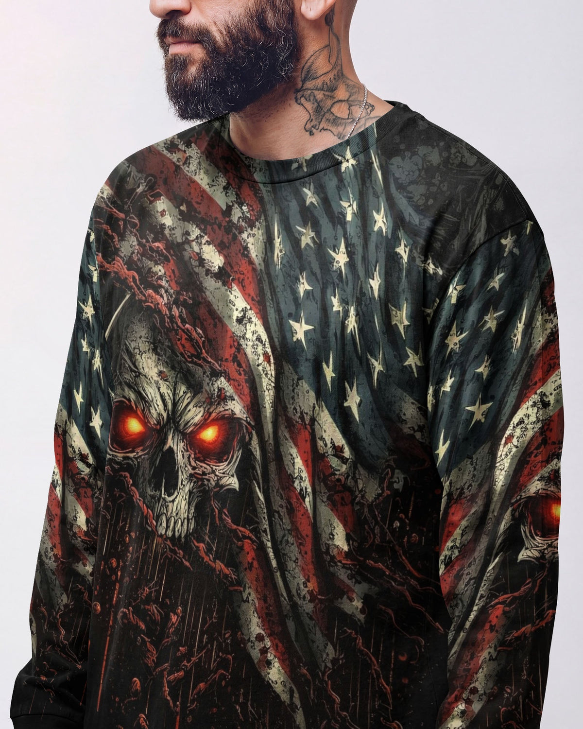 AMERICA LIVE IT LOVE IT OR GET THE HELL OUT SKULL ALL OVER PRINT  - TLHG1203263