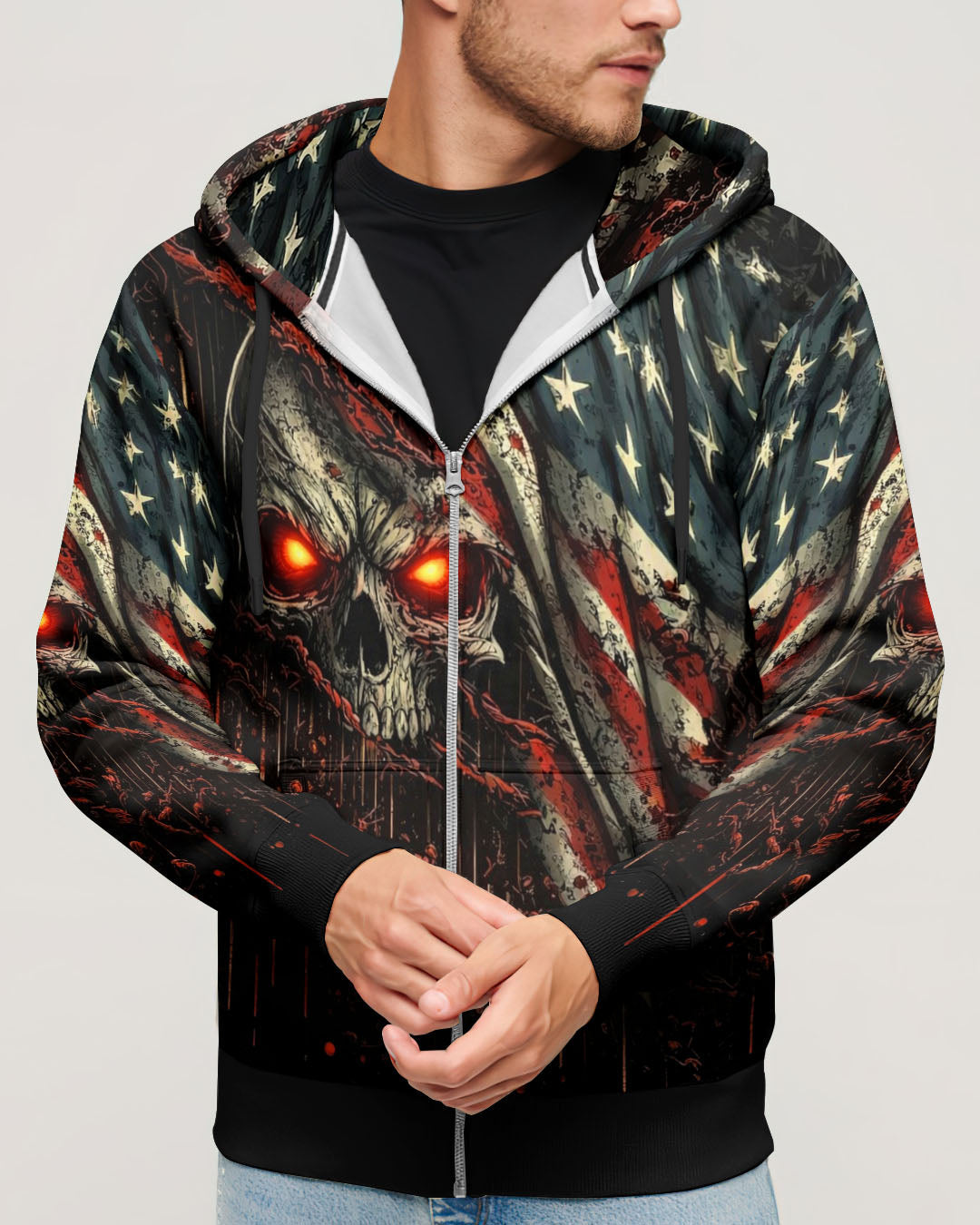 AMERICA LIVE IT LOVE IT OR GET THE HELL OUT SKULL ALL OVER PRINT  - TLHG1203263