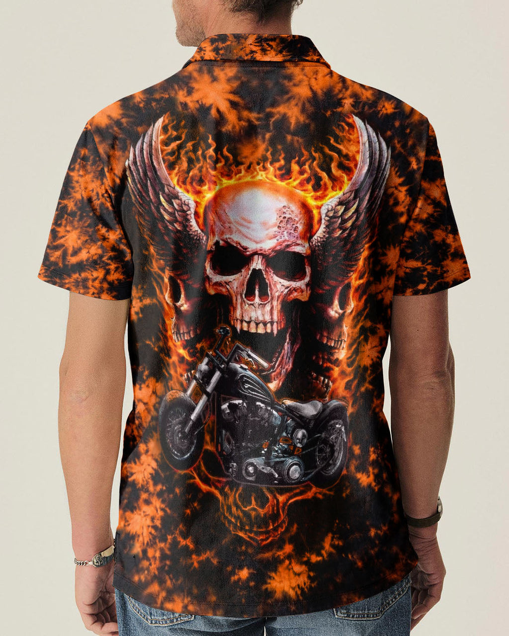SKULL BIKER FIRE ALL OVER PRINT  - TLHN0204263