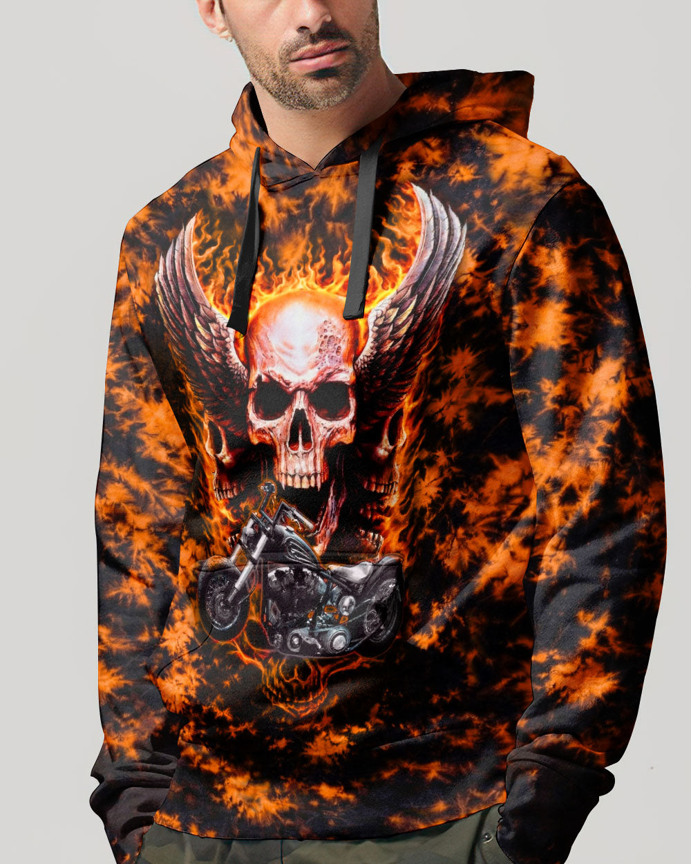 SKULL BIKER FIRE ALL OVER PRINT  - TLHN0204263
