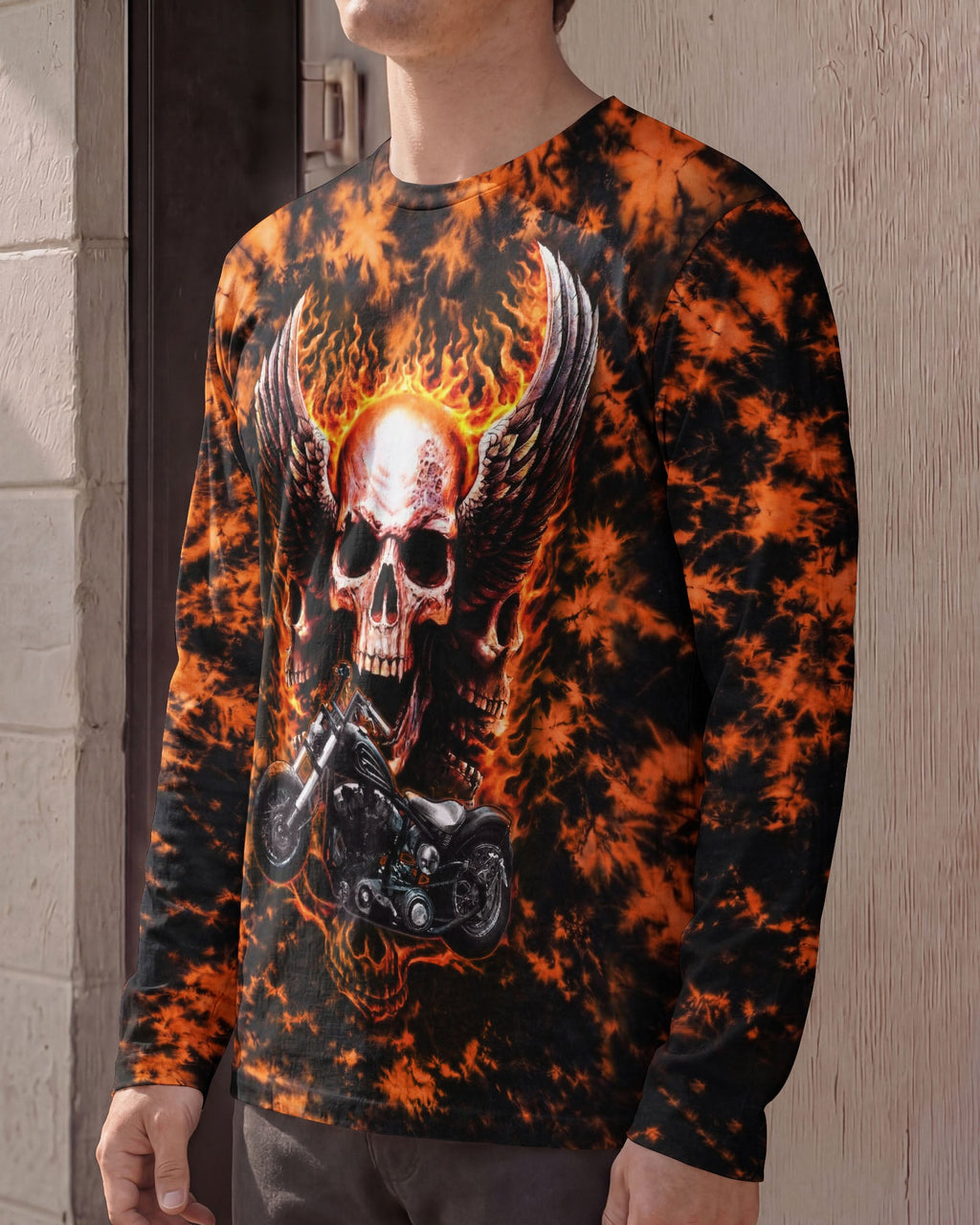 SKULL BIKER FIRE ALL OVER PRINT  - TLHN0204263