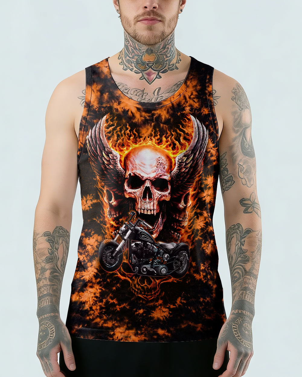 SKULL BIKER FIRE ALL OVER PRINT  - TLHN0204263