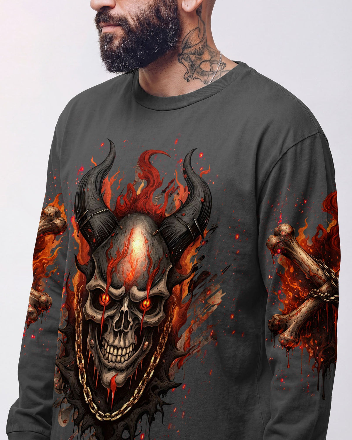 YOUR DEMONS HIDE UNDER YOUR BED SKULL DEMON ALL OVER PRINT - TLHN0804263