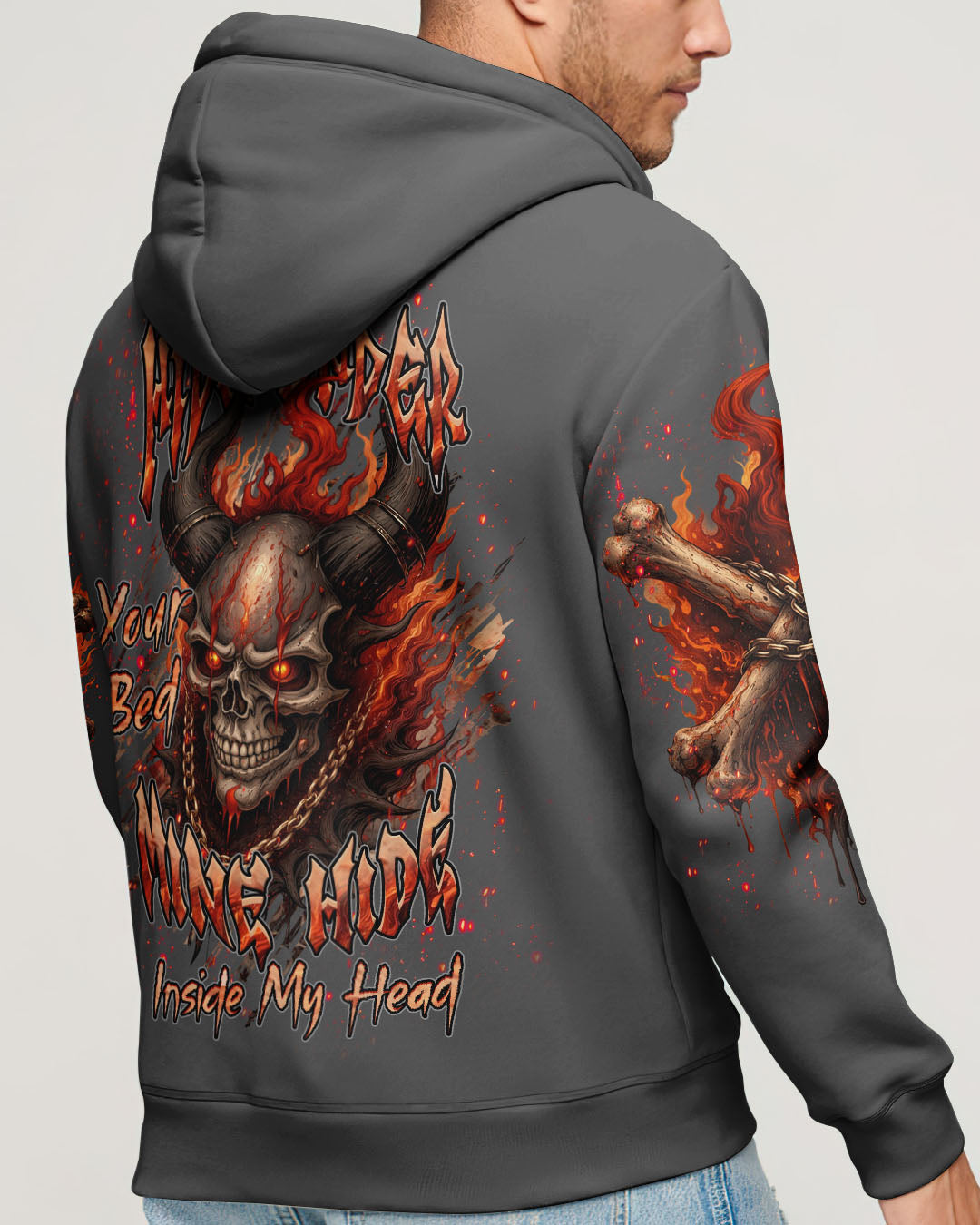 YOUR DEMONS HIDE UNDER YOUR BED SKULL DEMON ALL OVER PRINT - TLHN0804263