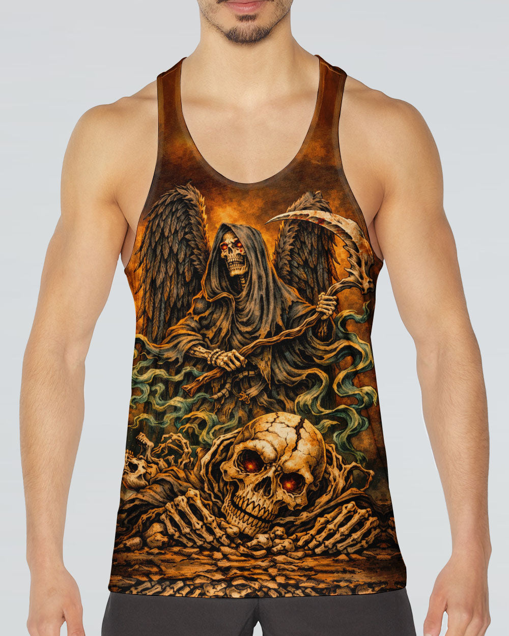 GRIM REAPER SKULL IN HELL ALL OVER PRINT  - TLHN1303262