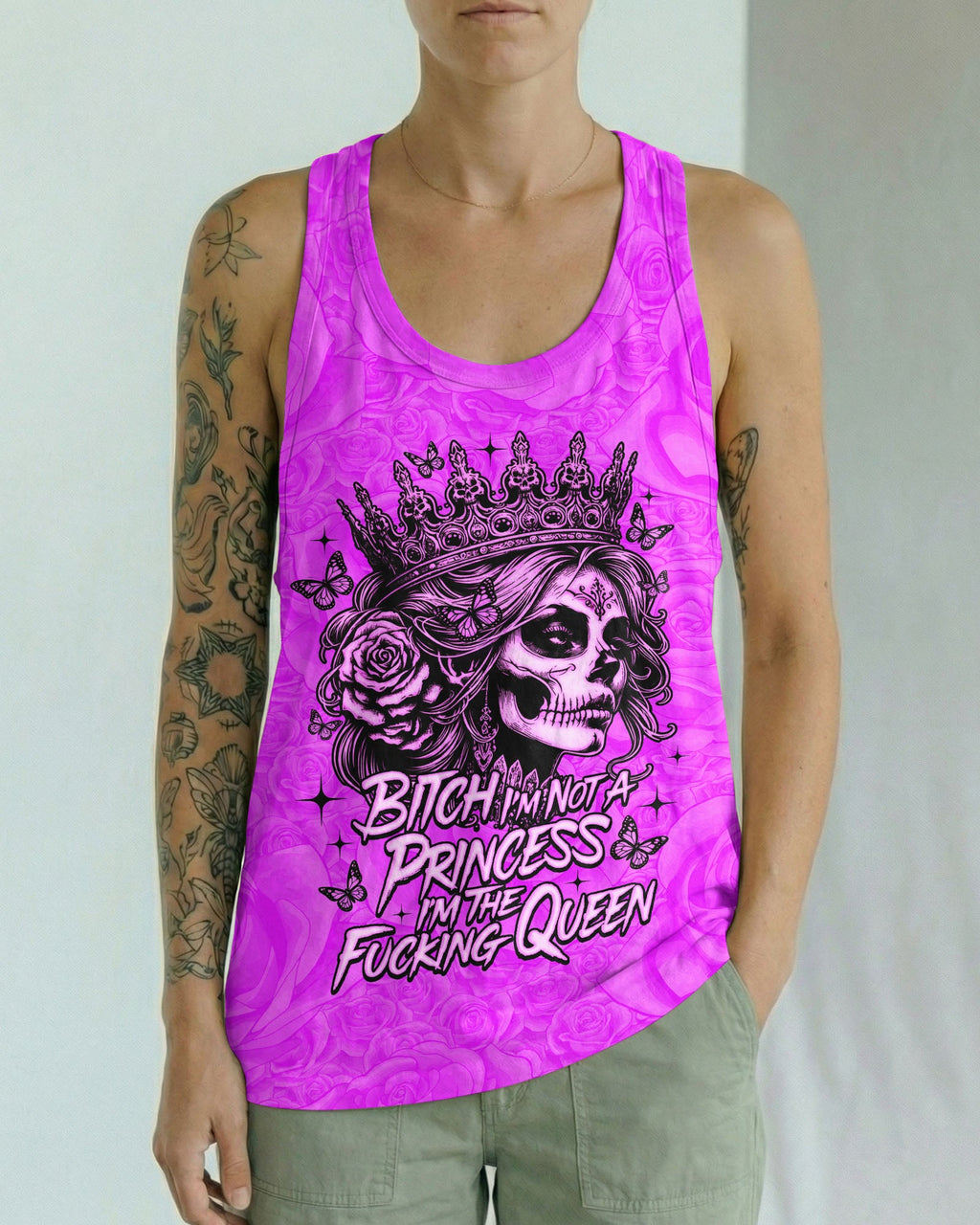 I'M THE F QUEEN SKULL LADY ALL OVER PRINT - TLNO1704262