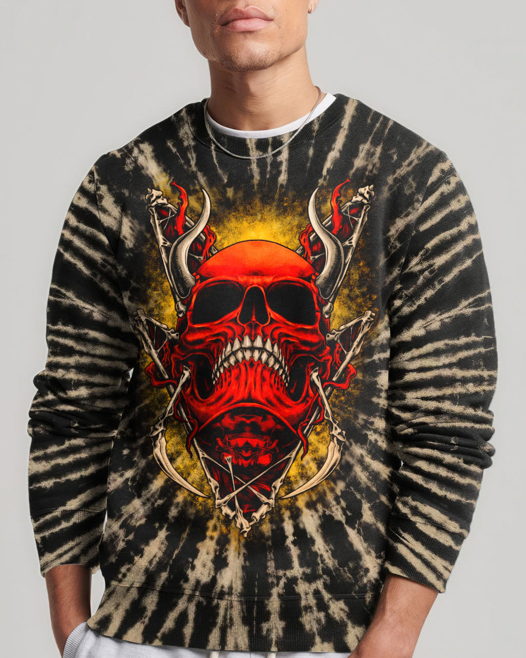 RED DEMON SKULL SWIRL ALL OVER PRINT  - TLTW0704261