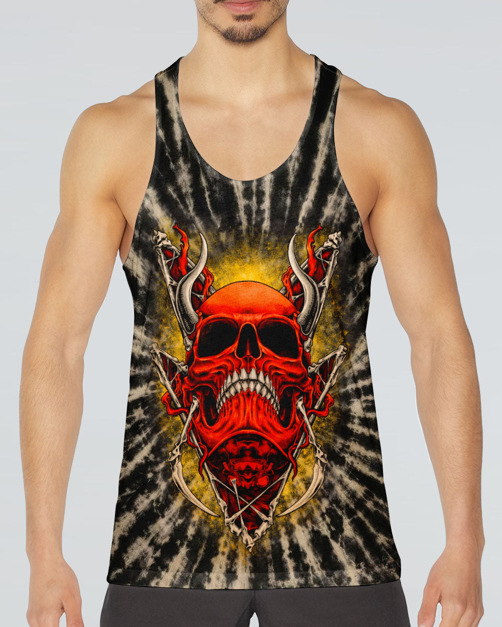 RED DEMON SKULL SWIRL ALL OVER PRINT  - TLTW0704261