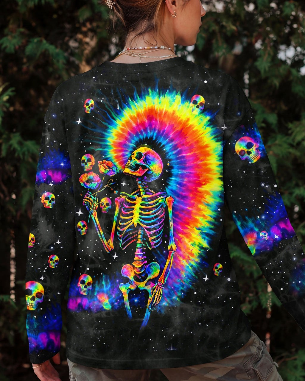 SKELETON RAINBOW SWIRL  ALL OVER PRINT - TLTW0901263