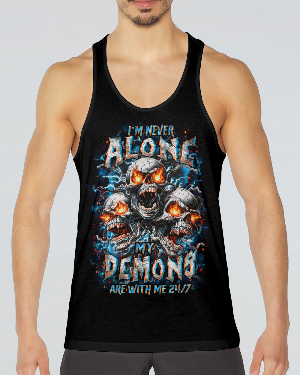 I'M NEVER ALONE SKULL DEMON ALL OVER PRINT - YHHN0801261