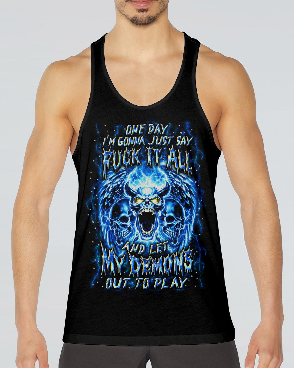 ONE DAY I'M GONNA JUST SAY DEMON SKULL ALL OVER PRINT - YHLN0801261