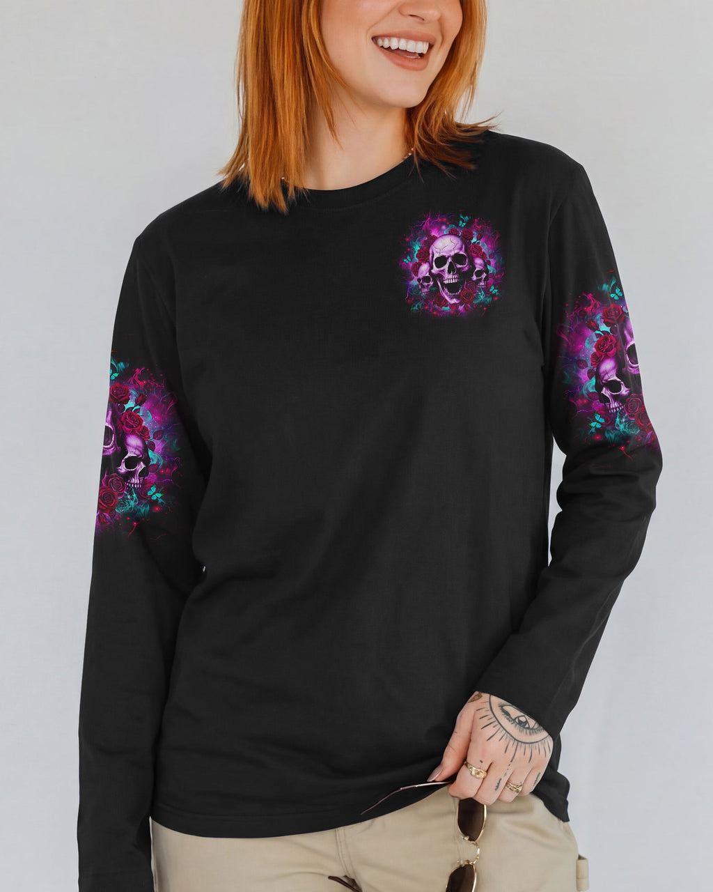I HAVE 3 SIDES 3 SKULLS ROSE ALL OVER PRINT - YHLT1301261