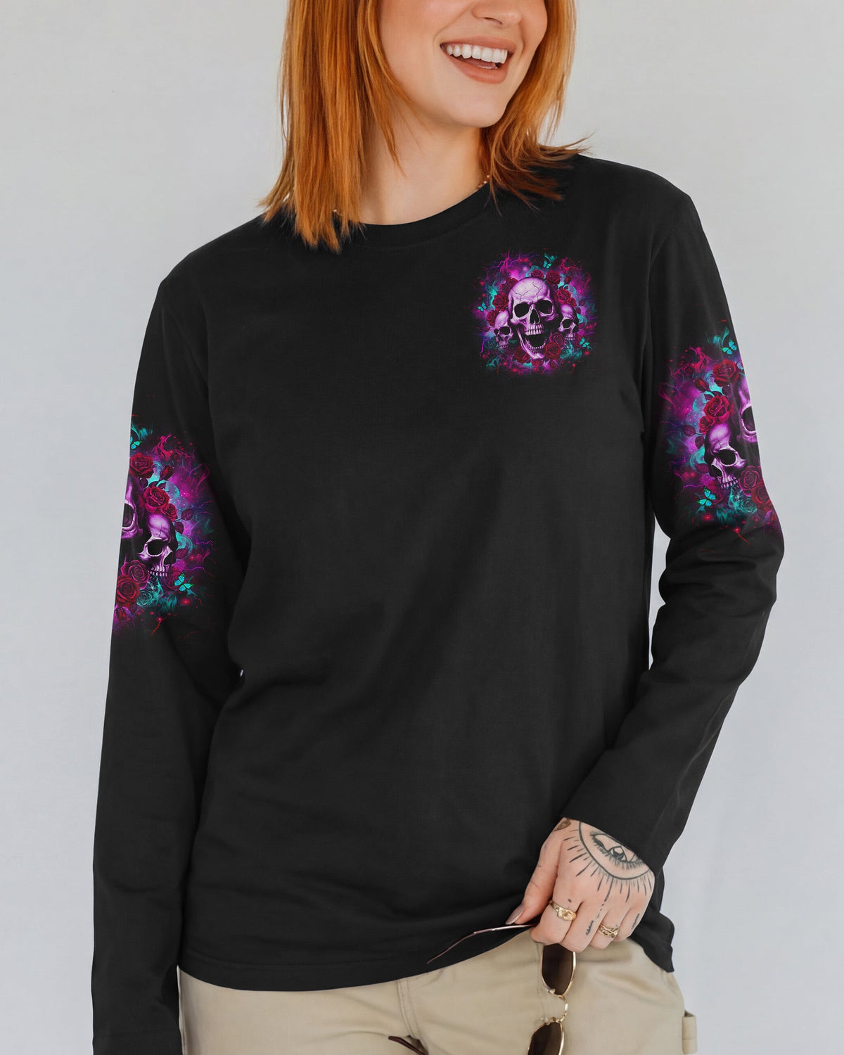 I HAVE 3 SIDES 3 SKULLS ROSE ALL OVER PRINT - YHLT1301261