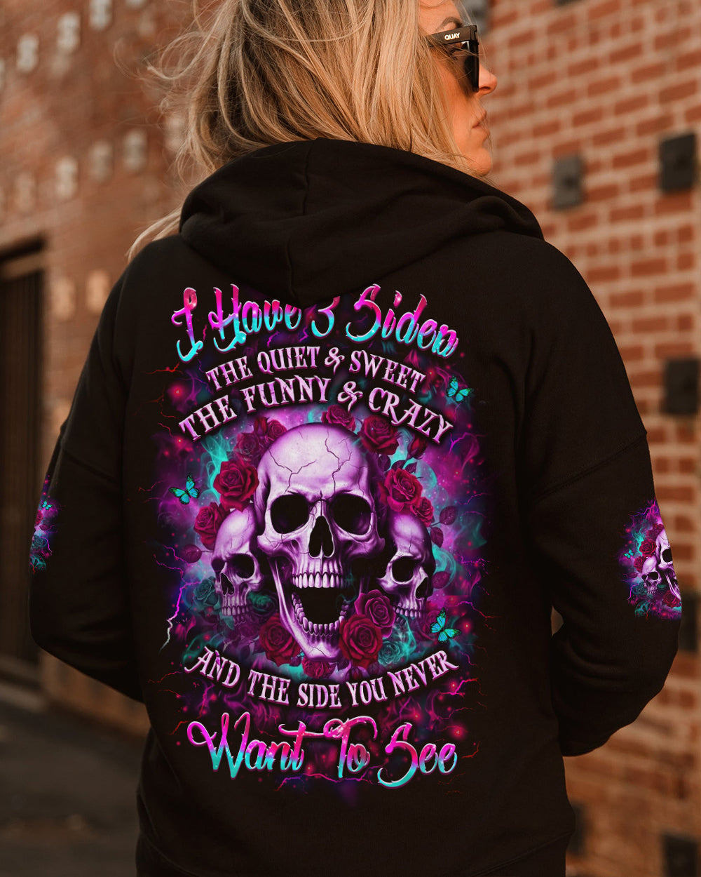 I HAVE 3 SIDES 3 SKULLS ROSE ALL OVER PRINT - YHLT1301261